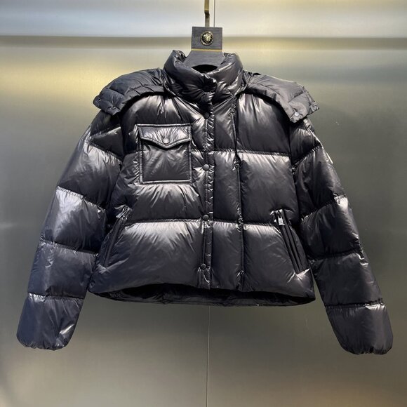 Moncler Black Short Double-Breasted Down Jacket - Picture 1 of 12